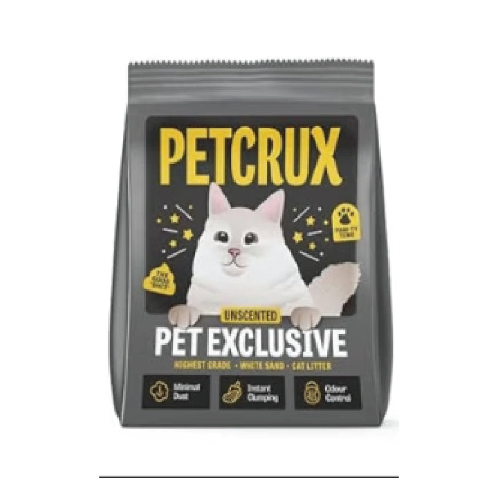 PetCrux Pet Exclusive White Sand Unscented Cat Litter, 5kg