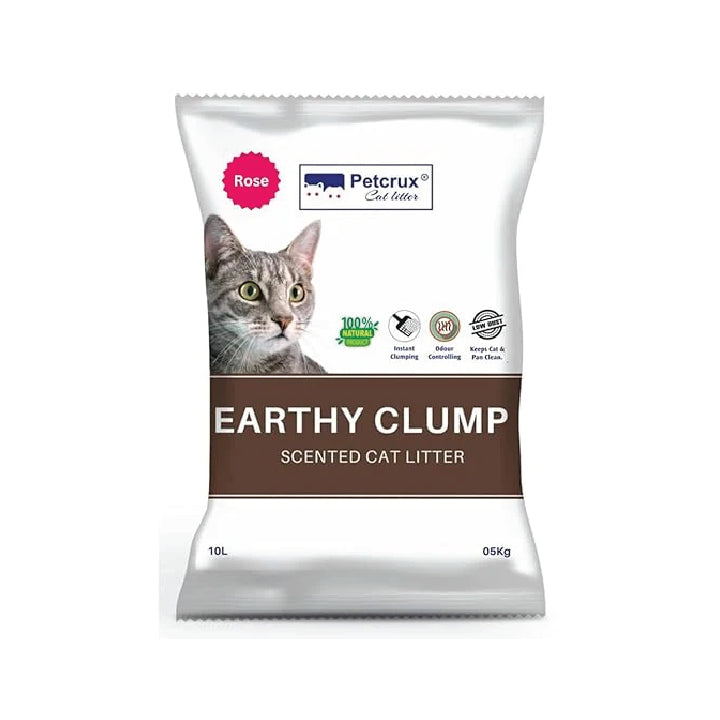 Petcrux Exclusive Scoopable Earthy Clump Unscented Cat Litter, Dust Free - 5kg