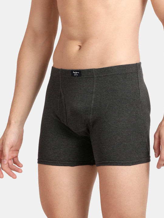Pepe Jeans Men Pack Of 4 Cotton Trunks CLT01 CHARCOAL MELANGE CLASSIC BLUE-XL