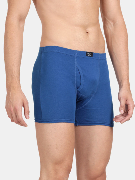 Pepe Jeans Men Pack Of 4 Cotton Trunks CLT01 CHARCOAL MELANGE CLASSIC BLUE-XL