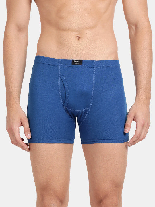 Pepe Jeans Men Pack Of 4 Cotton Trunks CLT01 CHARCOAL MELANGE CLASSIC BLUE-XL