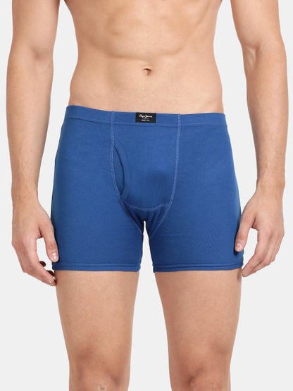 Pepe Jeans Men Pack Of 4 Cotton Trunks CLT01 CHARCOAL MELANGE CLASSIC BLUE-XL
