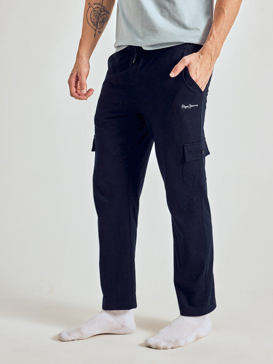 Pepe Jeans Men Solid Regular Fit Stretchable Jogger Lounge Pants