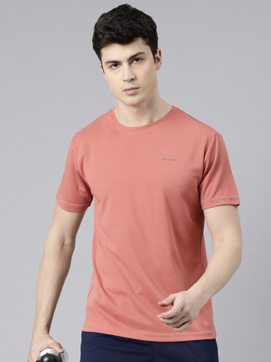 Pepe Jeans Men Peach-Coloured Pockets T-shirt