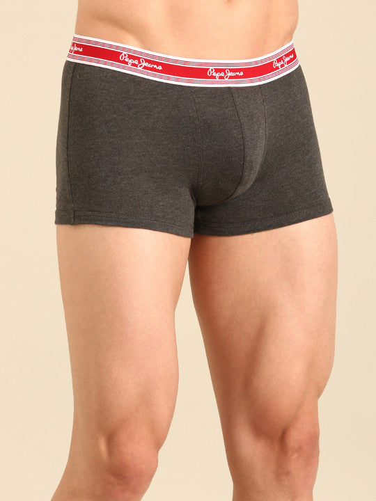 Pepe Jeans Men Pack of 2 Charcoal Grey Solid Trunks 8904311301745