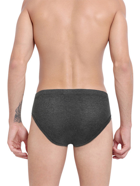 Pepe Jeans Men Pack of 2 Charcoal Grey Solid Contour Briefs 8904311300175