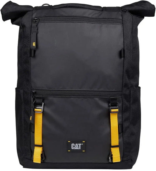 CAT Signature Utility X Rolltop Backpack – Black, Laptop Backpack with Padded Compartments