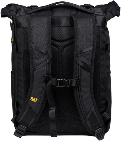 CAT Signature Utility X Rolltop Backpack – Black, Laptop Backpack with Padded Compartments