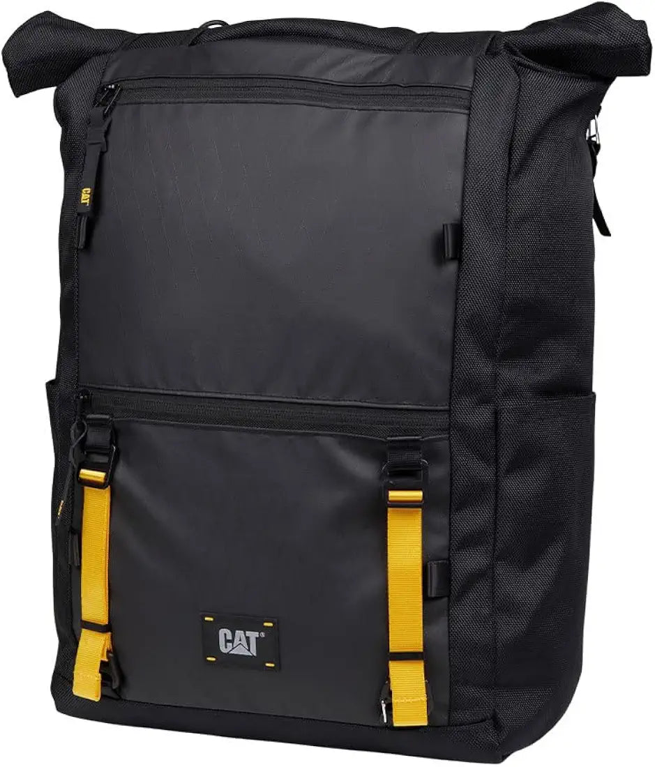 CAT Signature Utility X Rolltop Backpack – Black, Laptop Backpack with Padded Compartments