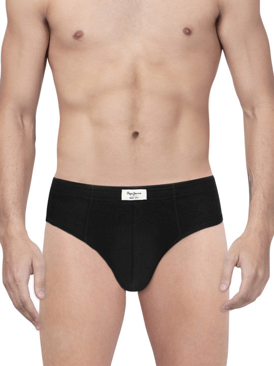 Pepe Jeans Men Pack of 2 Black Solid Briefs