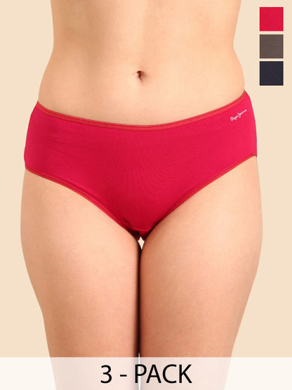 Pepe Jeans Pack Of 3 Assorted Seamless Hipster Briefs WCH01-03N-HOPC