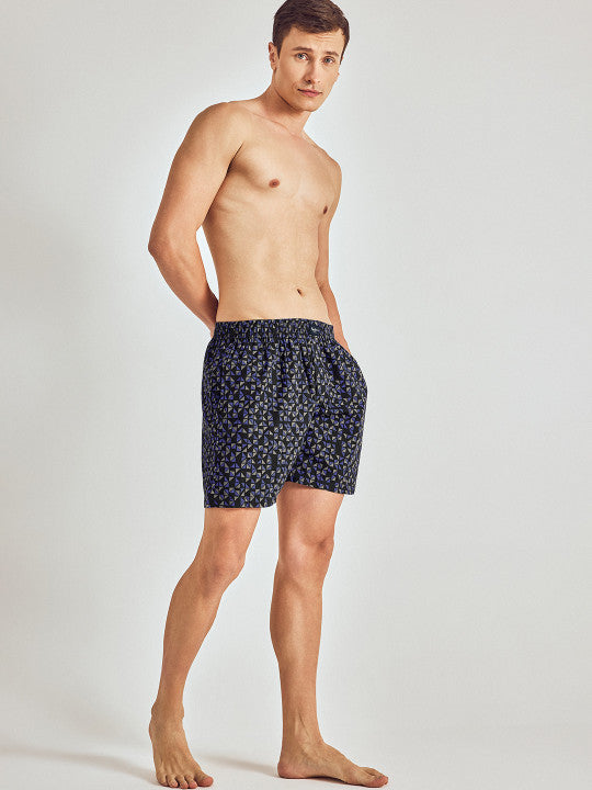 Pepe Jeans Men Black & Blue Pure Cotton Printed Boxers