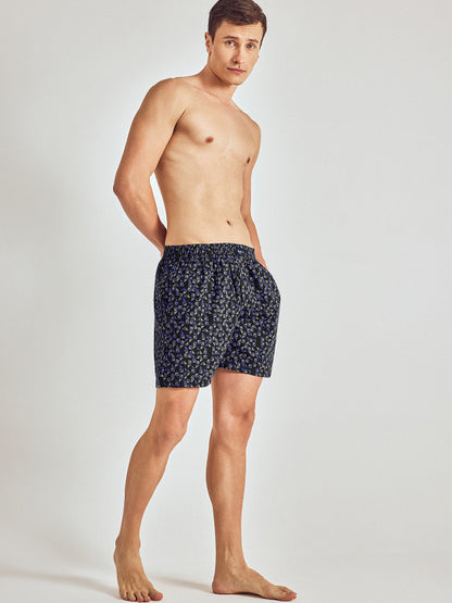 Pepe Jeans Men Black & Blue Pure Cotton Printed Boxers