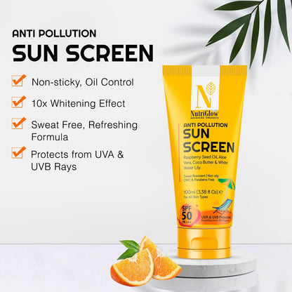 NutriGlow Advanced Organics Anti Pollution Sun Screen SPF 50++