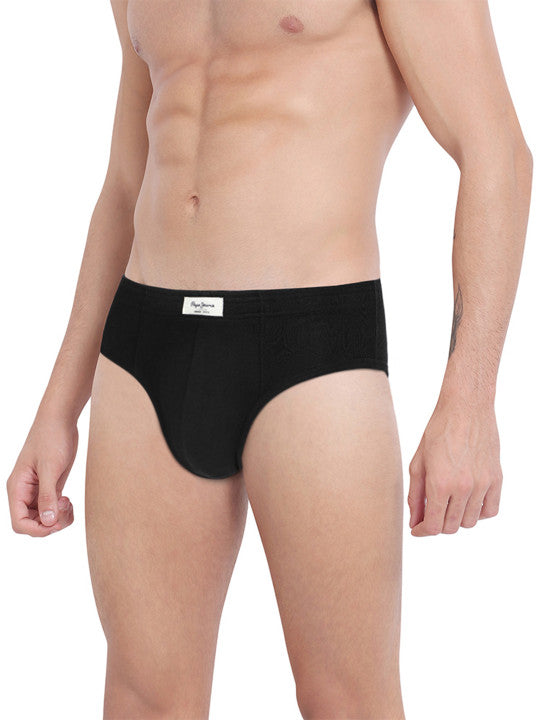 Pepe Jeans Men Pack of 2 Black Solid Briefs