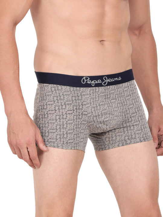 Pepe Jeans Grey Printed Cotton Trunk