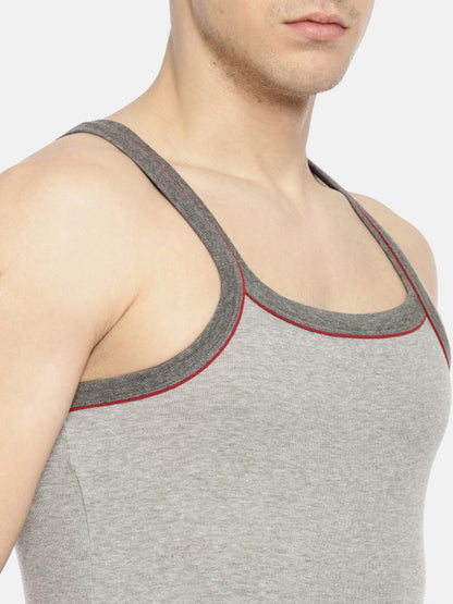 Pepe Jeans Men Grey Melange Solid Innerwear Gym Vest 8904311307600