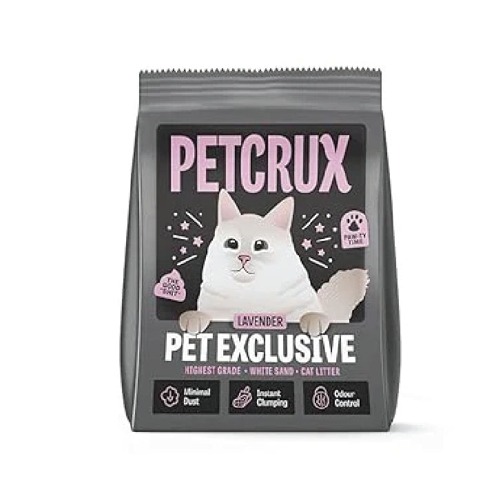 PetCrux Pet Exclusive White Sand Lavender Scented Cat Litter, 5kg