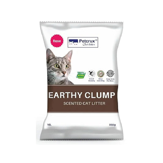 Petcrux Exclusive Scoopable Earthy Clump Unscented Cat Litter, Dust Free - 5kg
