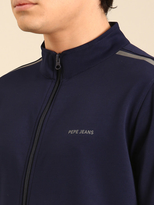 Pepe Jeans Brand Logo Printed Mock Collar Tracksuit