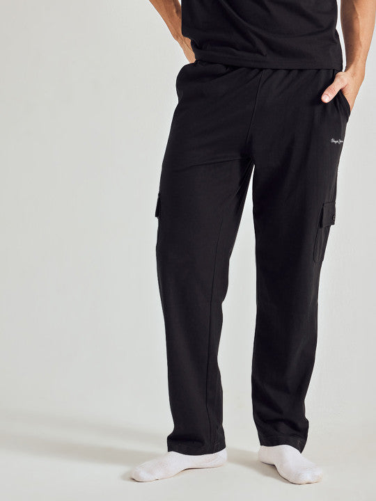 Pepe Jeans Men Solid Regular Fit Stretchable Jogger Lounge Pants