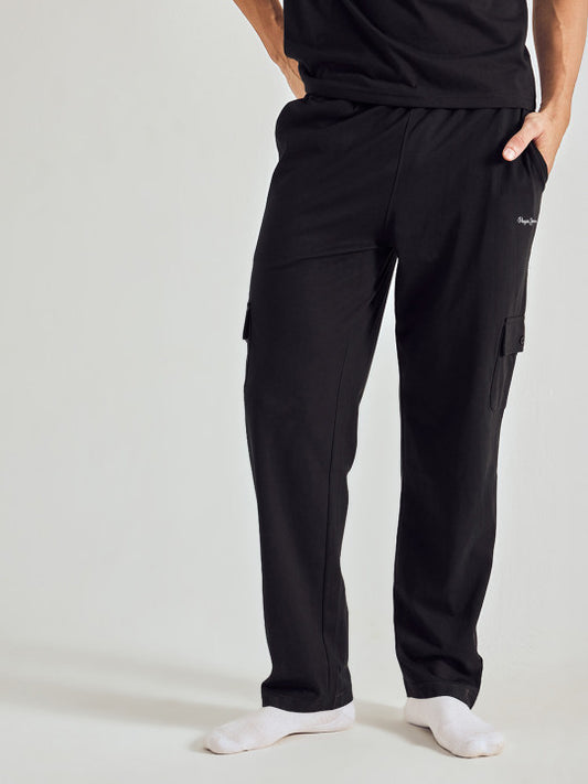 Pepe Jeans Men Solid Regular Fit Stretchable Jogger Lounge Pants