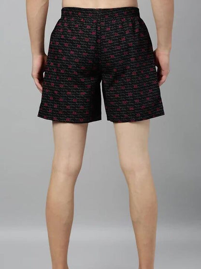 Pepe Jeans Men Black & Red Printed Pure Cotton Boxers
