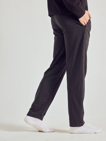 Pepe Jeans Men Black Solid Regular Fit Athleisure Cotton Lounge Pants