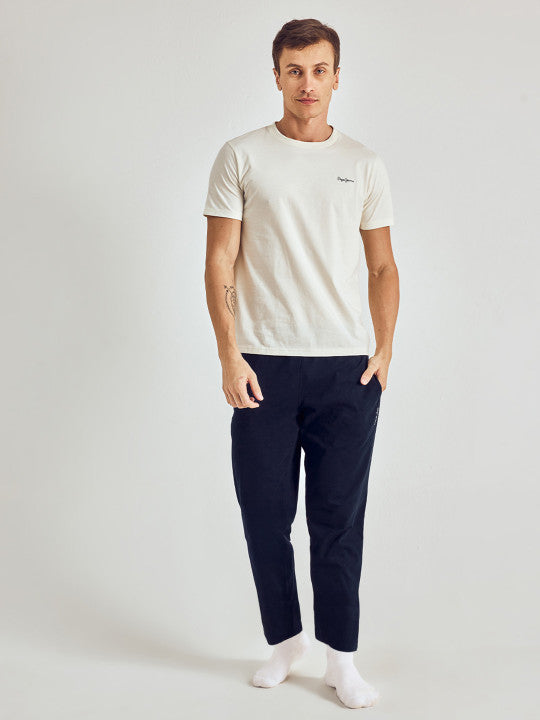 Pepe Jeans Men Solid Straight Pure Cotton Lounge Pant